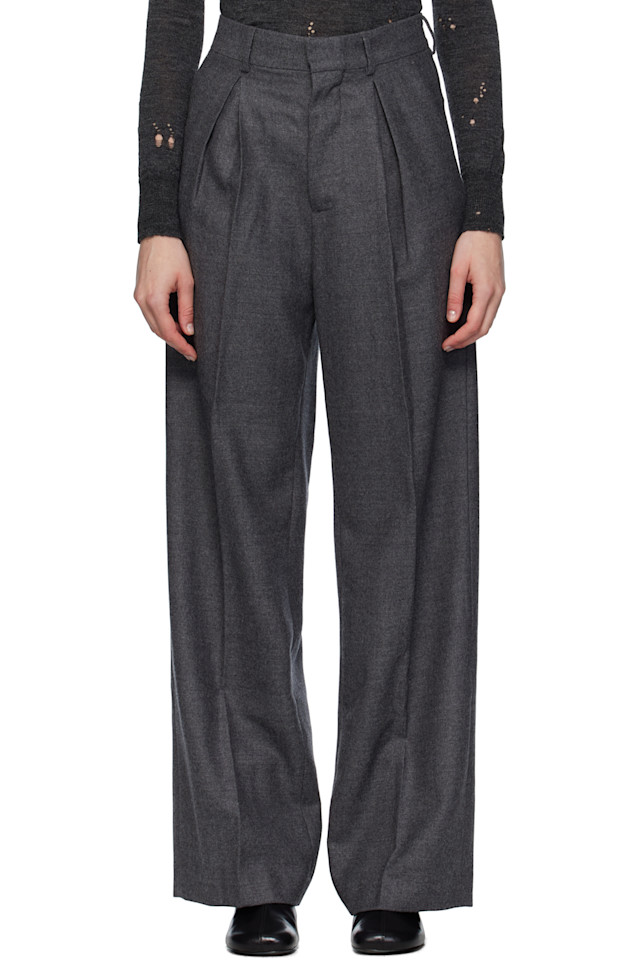 

Шерстяные брюки по фигуре Mm6 Maison Margiela, серый