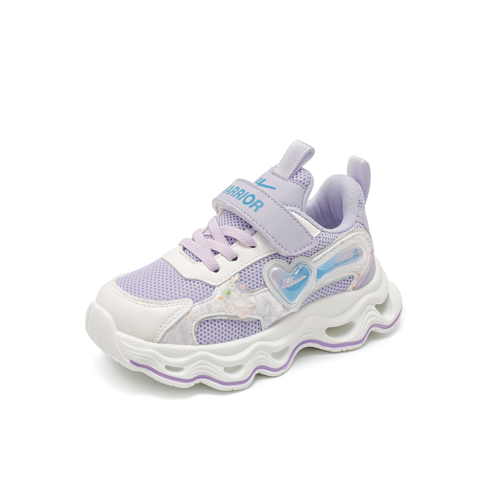

Низкие повседневные кроссовки с амортизацией и износостойкостью для детей WARRIOR, фиолетовый/белый