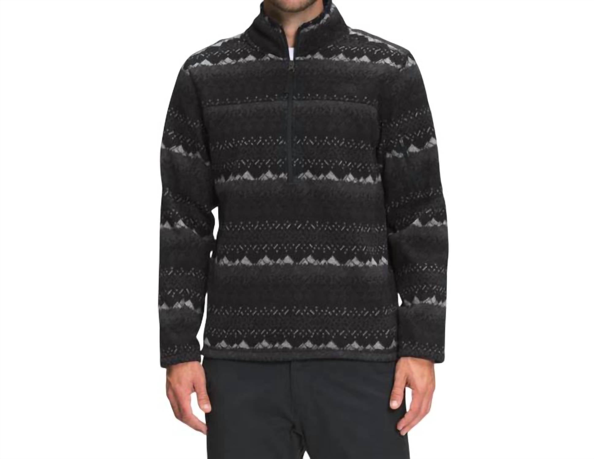 

Принт Gordon Lyons Classic 1/4 молния куртка в Tnf черный пейзаж вязаный принт The North Face