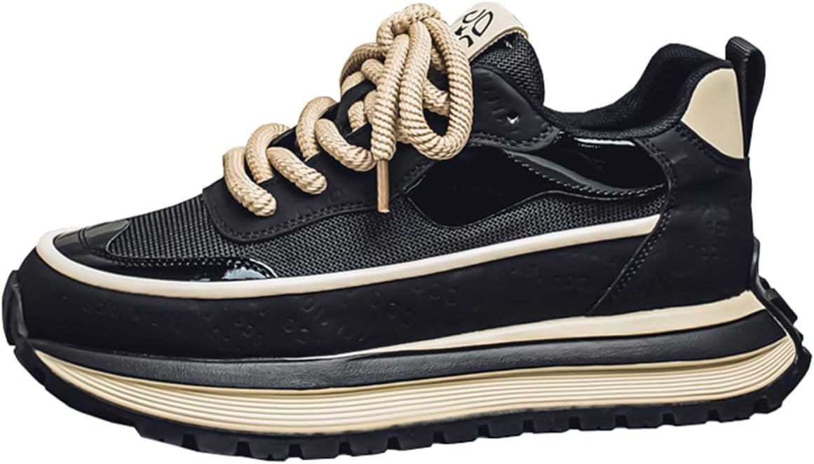 

Мужские дышащие кроссовки на шнуровке, легкие, цветные, повседневные с гибкой подошвой из ЭВА для прогулок и повседневной носки Lanverth, черный