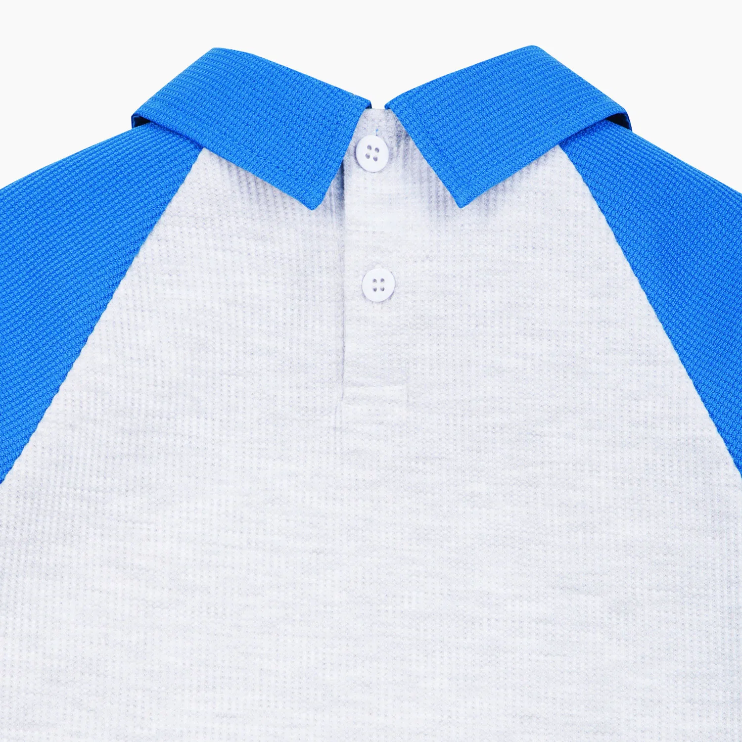 Детская футболка-поло Raglan Waffle синего цвета от Benetton Kids — фото 4