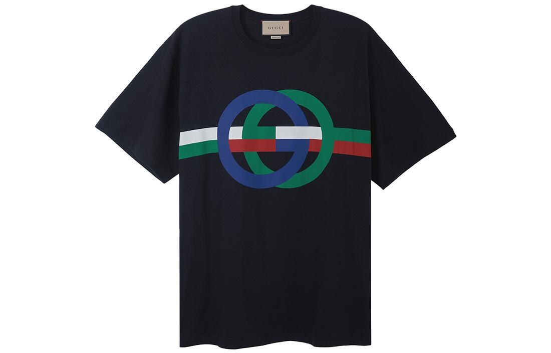 

Футболка Gucci с круглым вырезом и принтом, черный