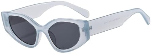 

Модные солнцезащитные очки «кошачий глаз» в стиле «многоугольник» для женщин, винтажные солнцезащитные очки с защитой от УФ-излучения UV400 для мужчин MTZJH, Jelly Blue