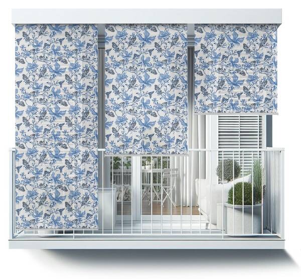 

Рулонные шторы Tulup Blumen und Schmetterlinge, 50x290x1 см, синий