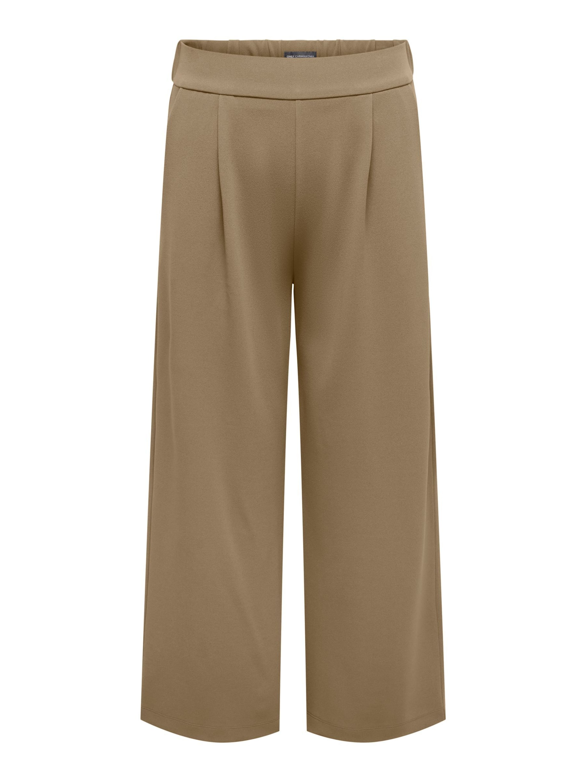 

ONLY Carmakoma Широкие брюки со складками спереди в бежевом цвете