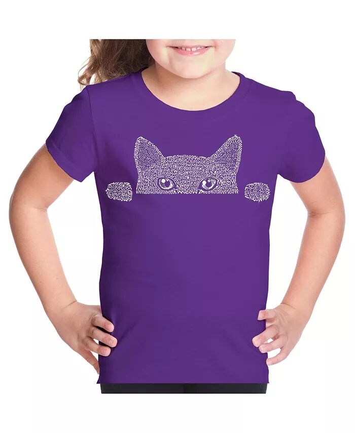 

Футболка Big Girl Word Art - Peeking Cat LA Pop Art, фиолетовый
