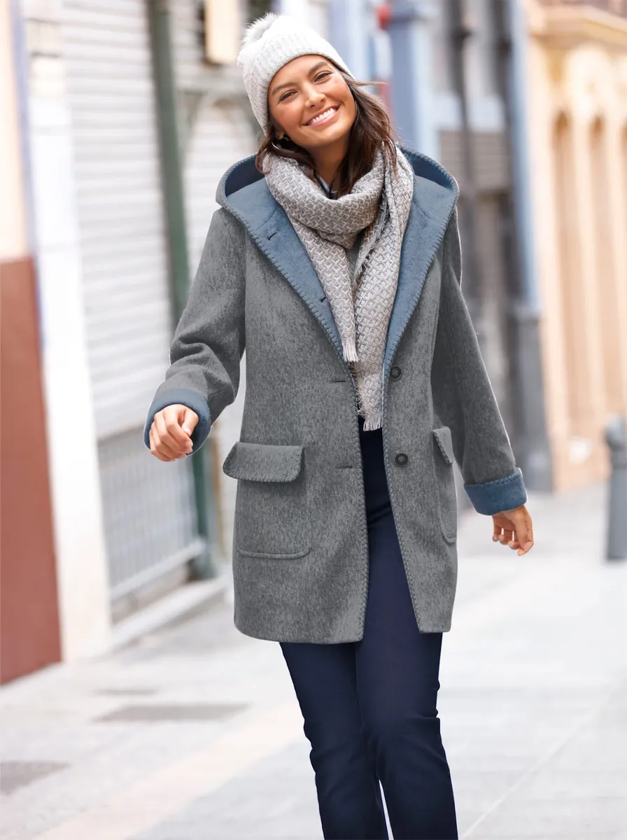 

Casual Looks Анорак, с капюшоном, цвет Dunkelgrau-Meliert