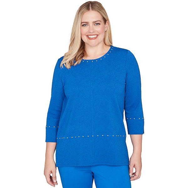 

Топ Petite с цветочным жаккардовым узором Alfred Dunner