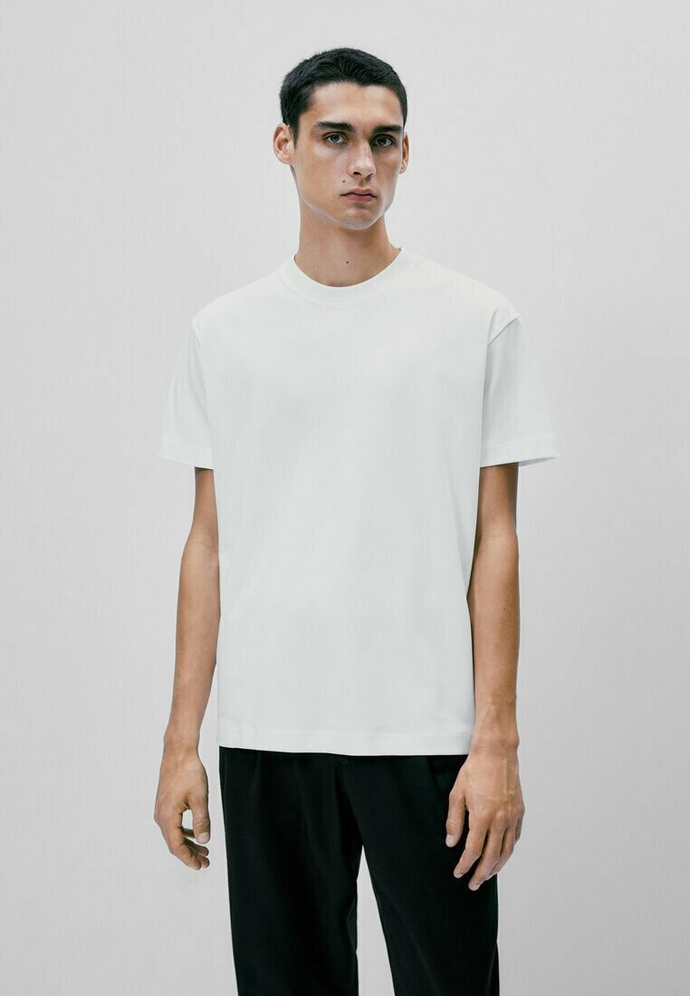 

Футболка базовая SHORT SLEEVE Massimo Dutti, цвет white