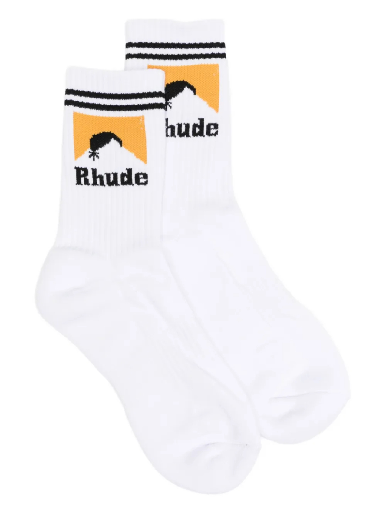 

Носки RHUDE с логотипом, вязка интарсия, белый