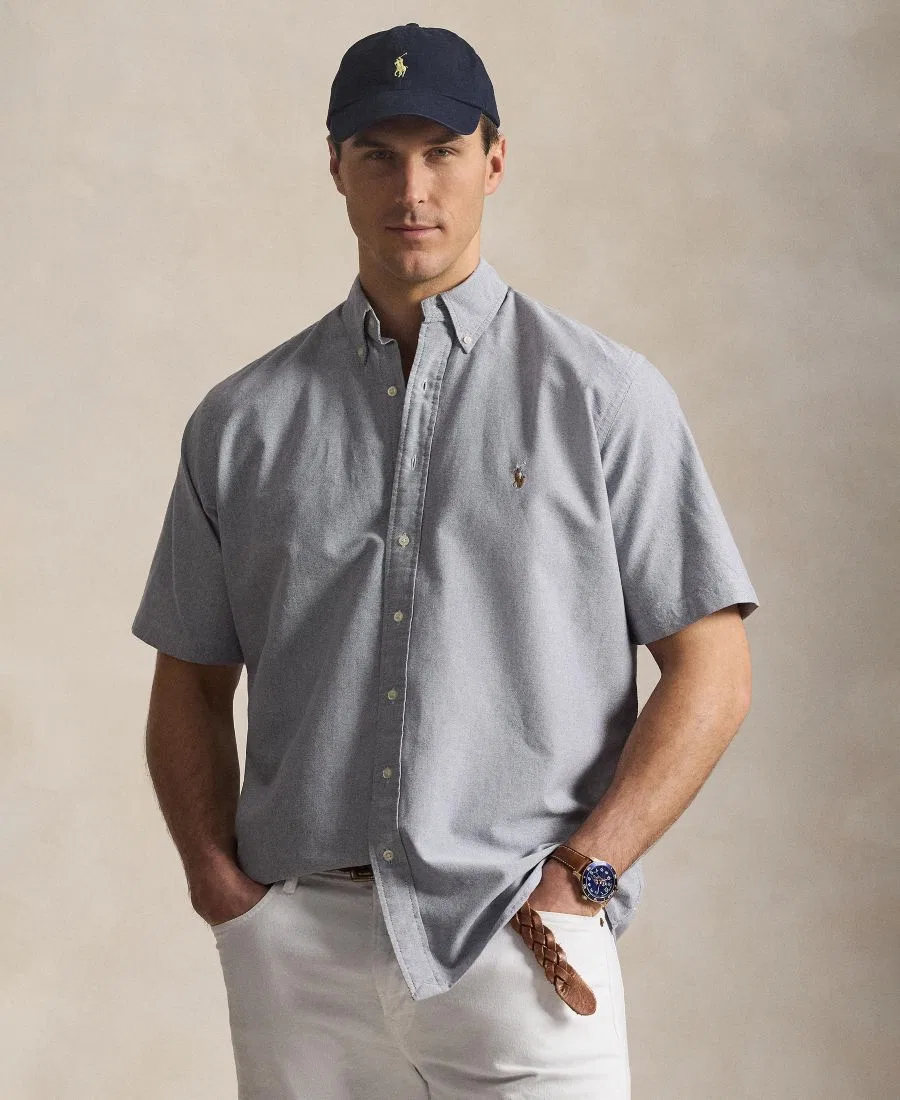 Мужская рубашка-оксфорд большого размера с клетчатым принтом Polo Ralph Lauren, Navy