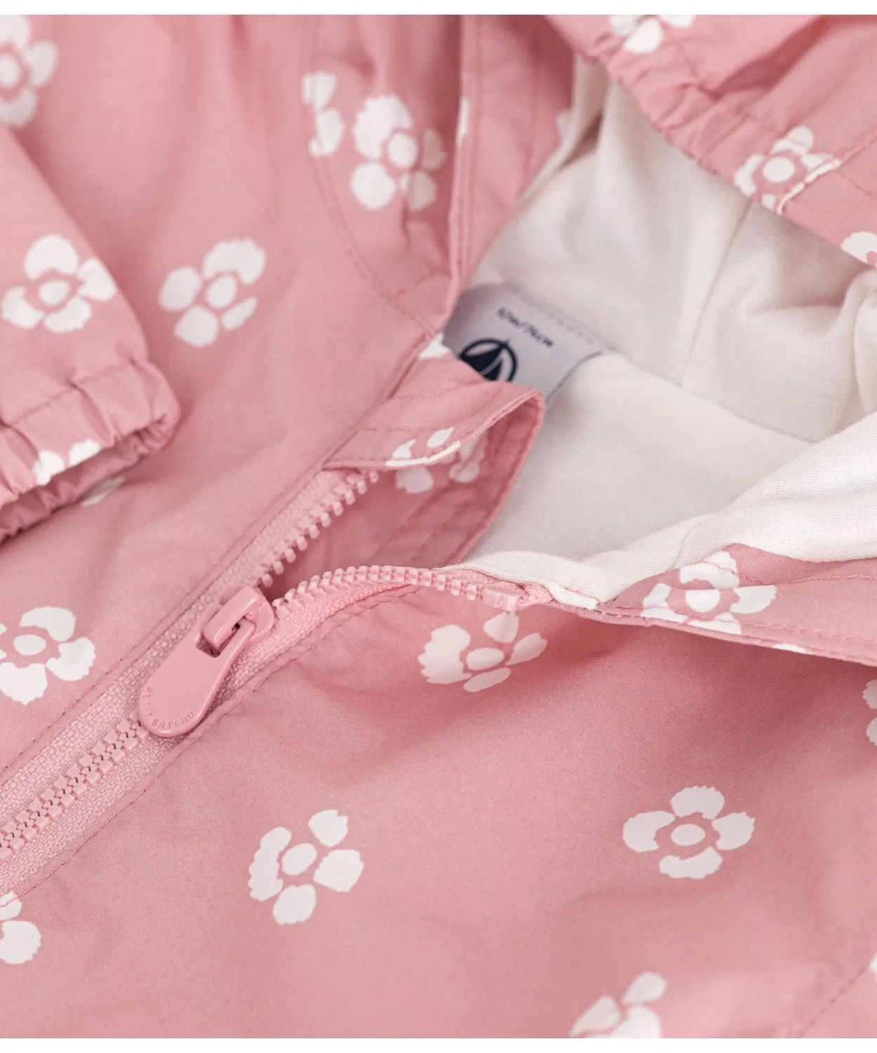 Детский ветрозащитный жакет с цветочным принтом PETIT BATEAU, White Pink — фото 4