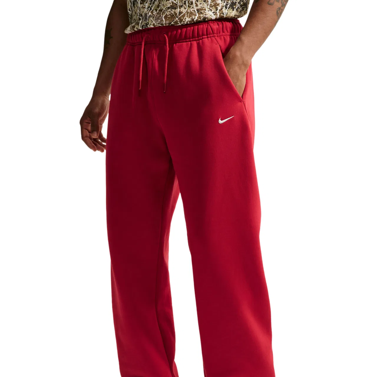 Мужские брюки свободного кроя с флисом Nike Solo Basketball Bungee Concept Pants, Red/White