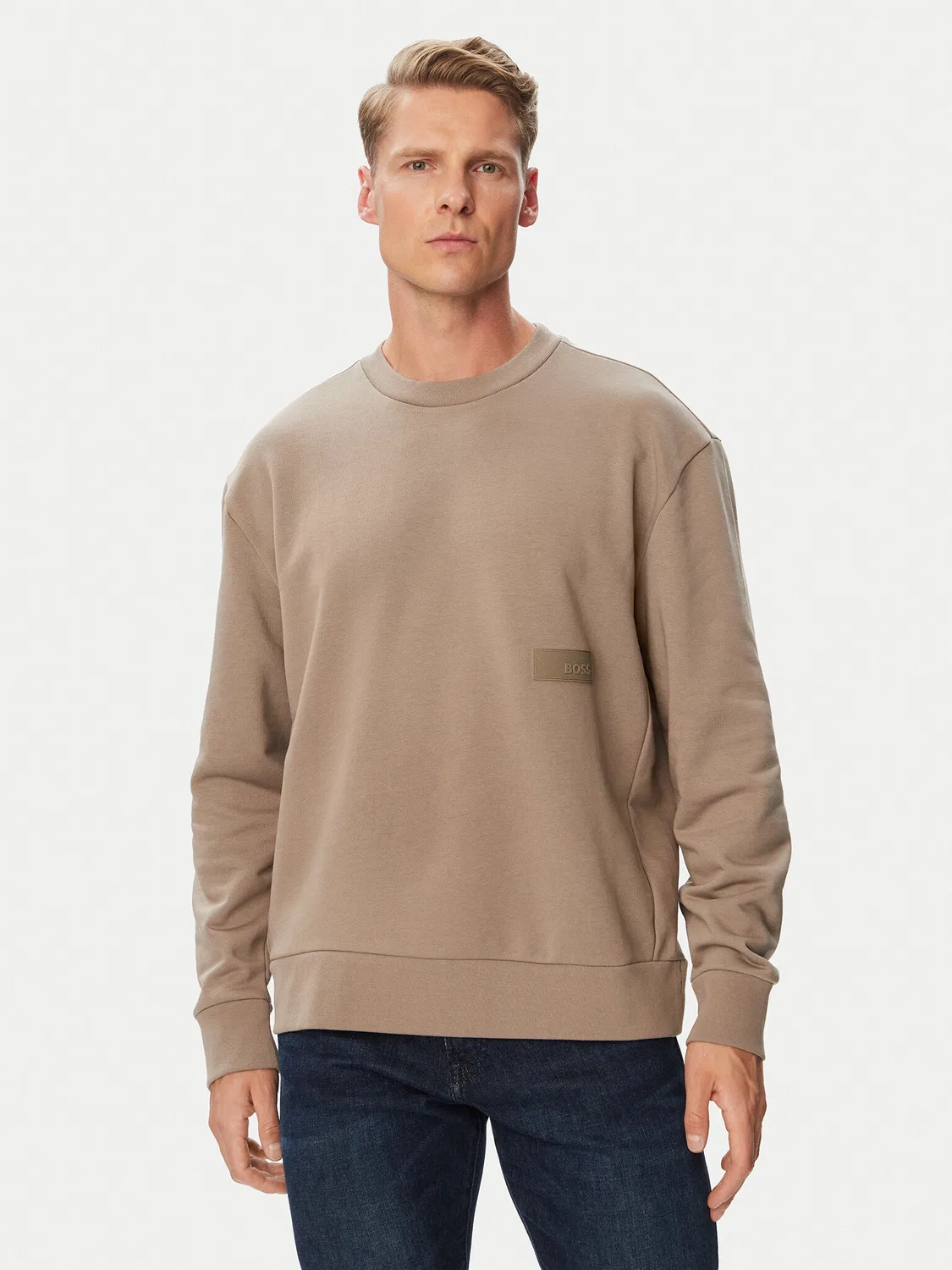 Мужская толстовка стандартного кроя Crewneck Boss, серый