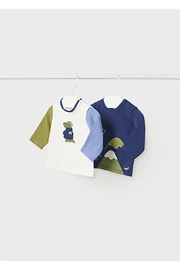 Детский комплект футболок с длинным рукавом Winter baby boy long sleeve t-shirt set of 2 Mayoral, Multicolor