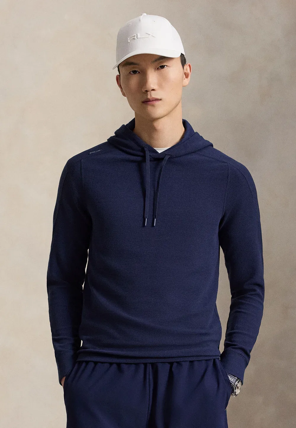 Толстовка с вафельной вязкой - худи Polo Ralph Lauren, Refined Navy