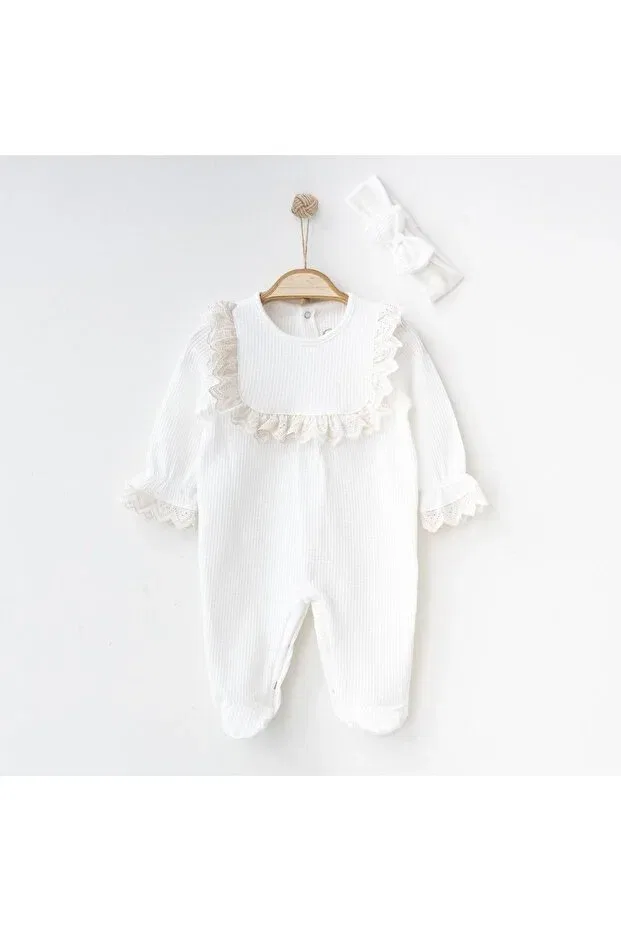 Детское боди-комбинезон с принтом O'Baby eyelet footed romper O Baby, Белый