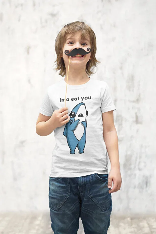Детская футболка оверсайз с принтом Eat You Printed Lorvex, White