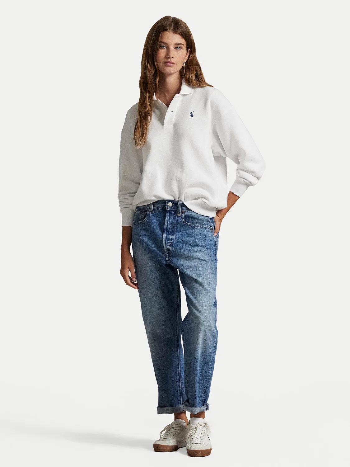 Женское поло стандартного кроя Polo Ralph Lauren, белый — фото 2