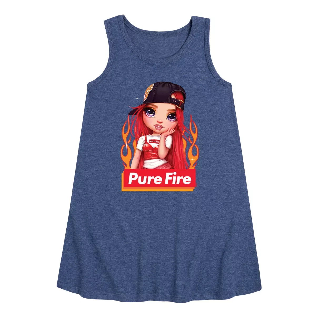 Детское платье-трапеция без рукавов Rainbow High Pure Fire, Heather Navy