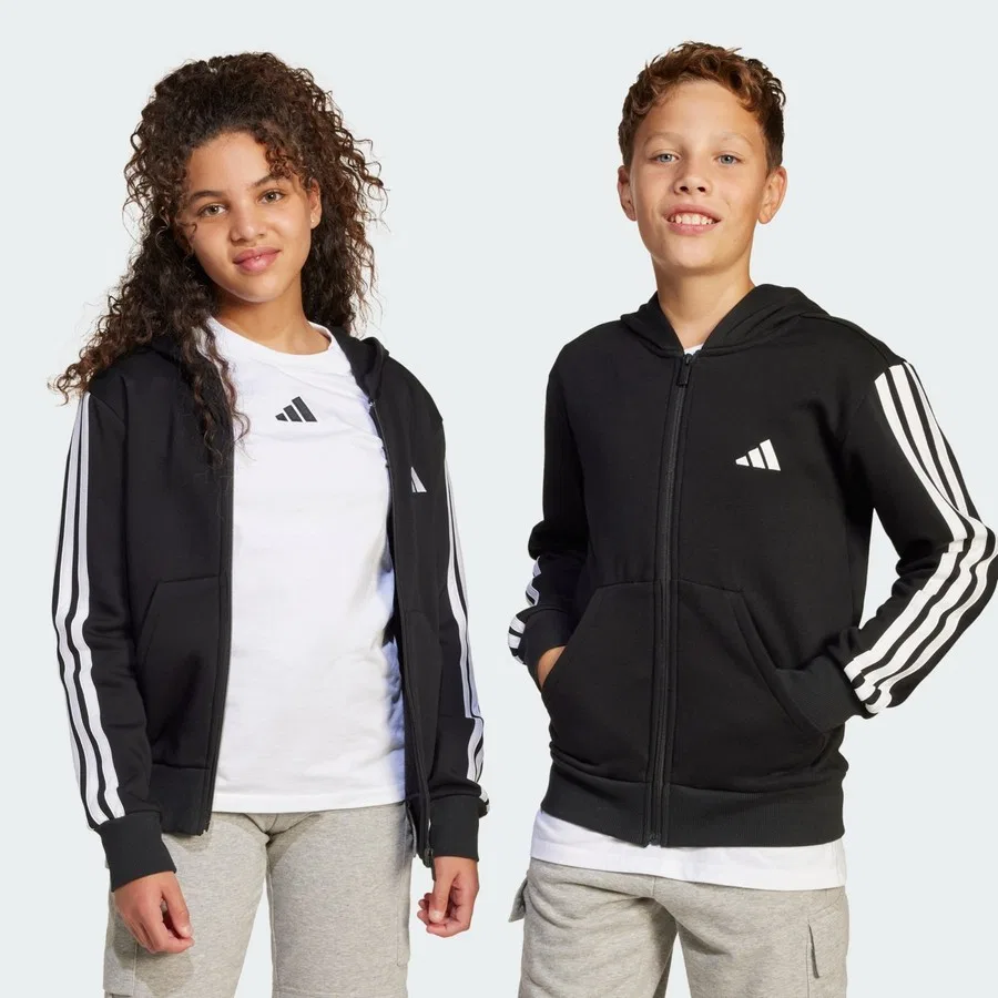 Детский худи с капюшоном и молнией Essentials Full-Zip Hoodie adidas, Черный