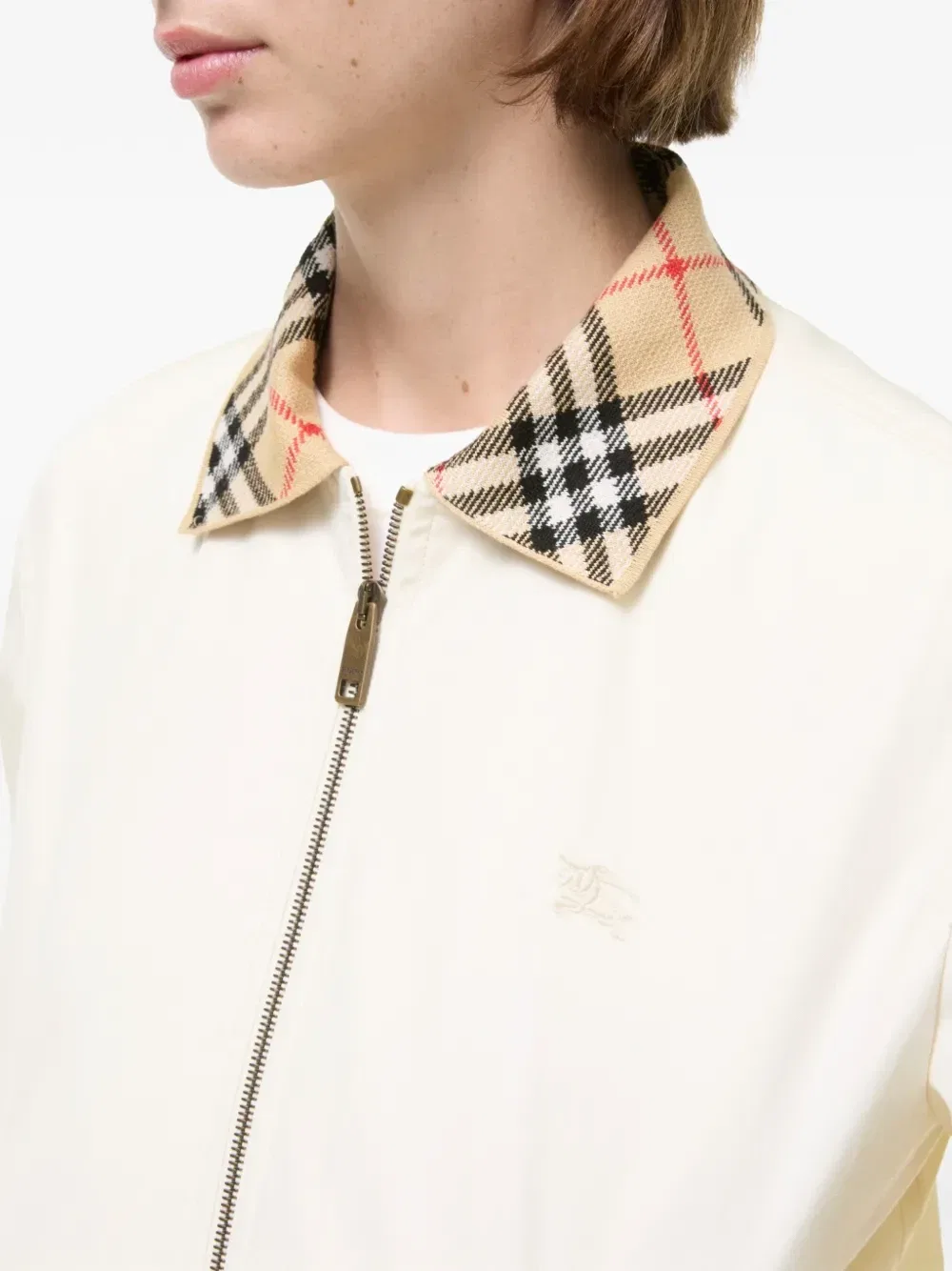 Укороченный бомбер Hayfield Burberry, бежевый — фото 4