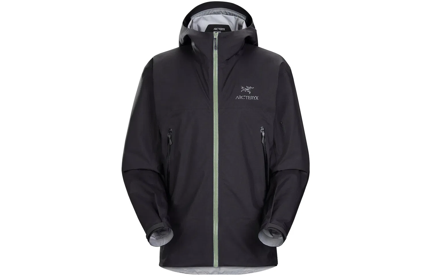 Мужская ветрозащитная куртка с капюшоном Arcteryx BETA SS23, Black Light Green Gray