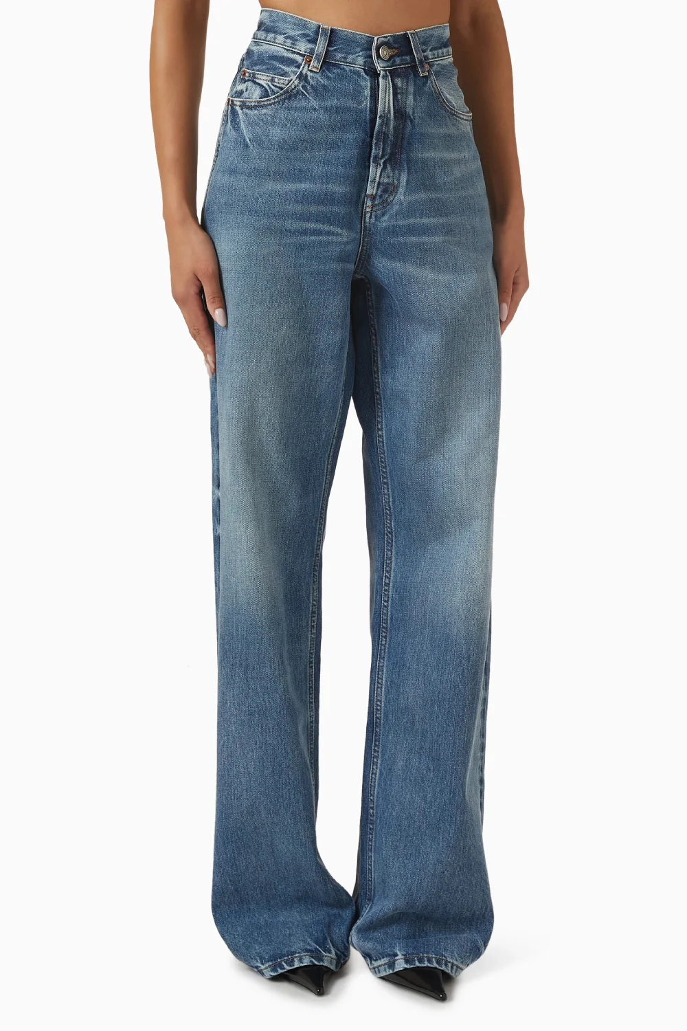 Джинсы Saint Laurent V-Waist Baggy, синий