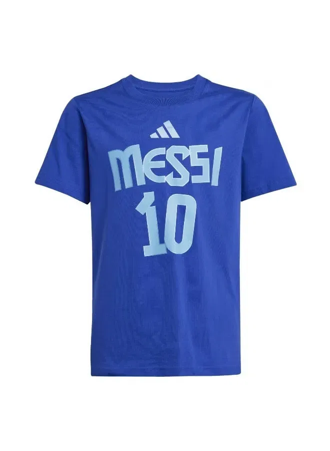 Футболка с принтом Messi name&number Adidas, синяя — фото 2