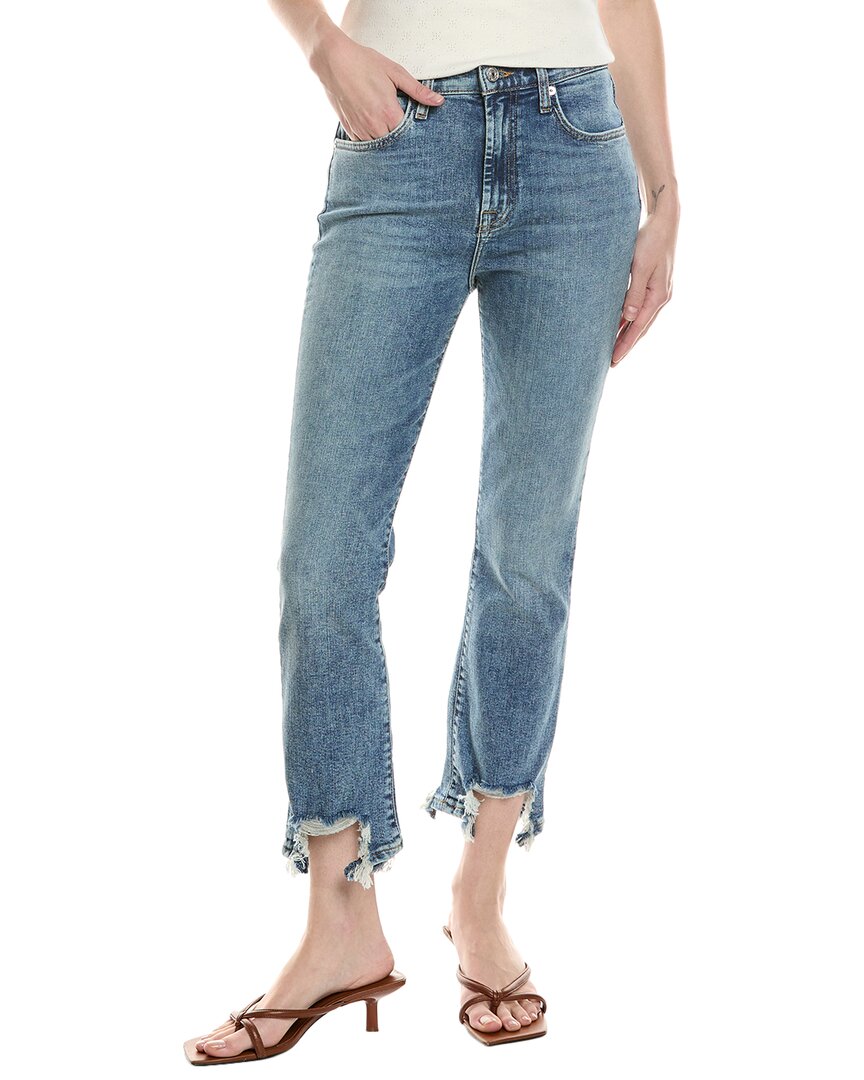

7 For All Mankind Высокая талия Elora Узкие расклешенные джинсы, синий