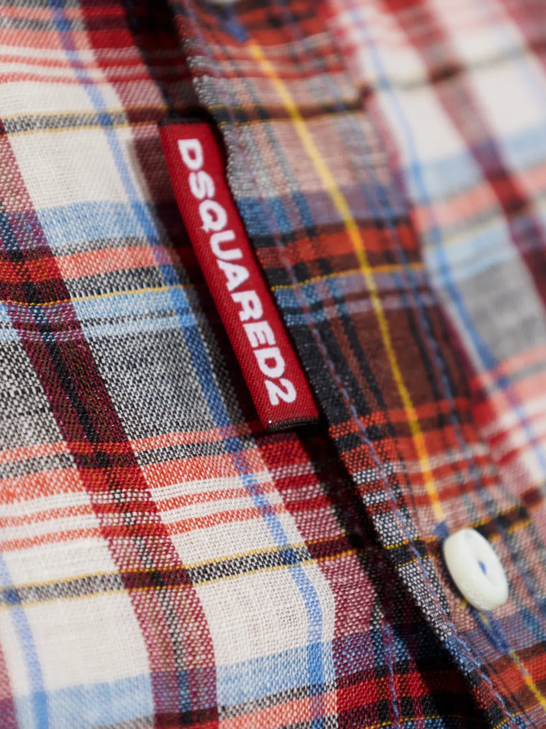 Рубашка в клетку с карманами DSQUARED2, красный — фото 2