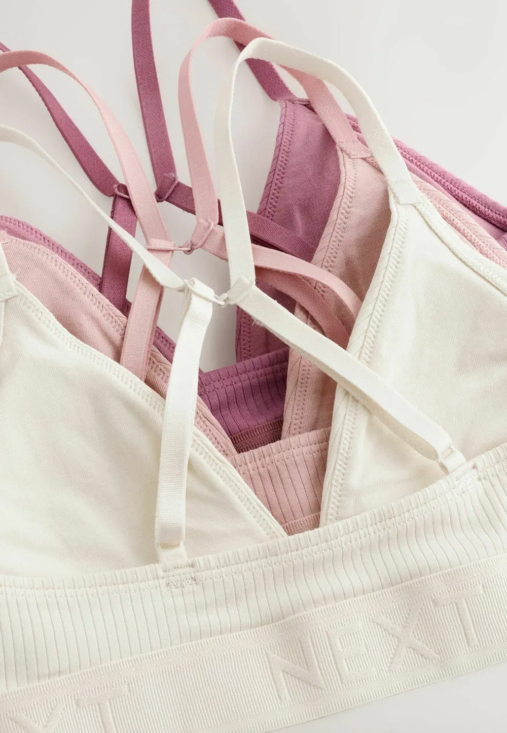 3 упаковки - треугольный бюстгальтер Next, Pink/Lilac/Cream — фото 3