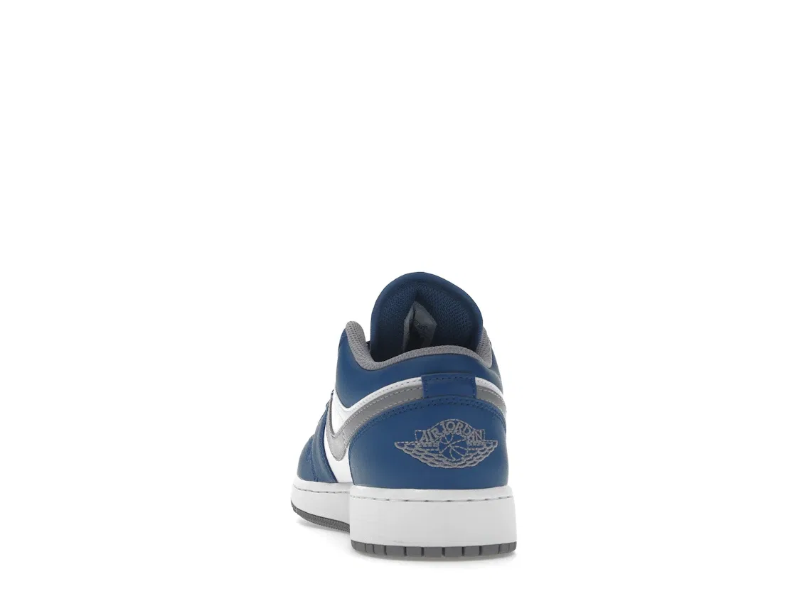 Детские кроссовки с перфорированным носком Jordan 1 Low True Blue Jordan, True Blue/Cement Grey/White — фото 4