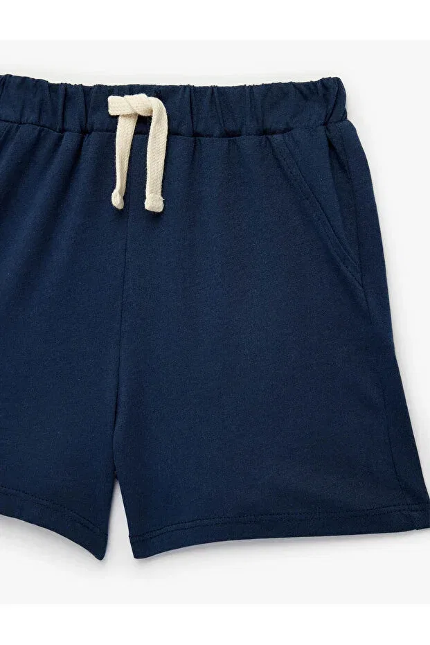 Детские шорты для мальчиков хлопковые Regular fit Cotton Navy Blue Baby Boy Shorts 6smb40006tk Koton, Navy Blue — фото 3