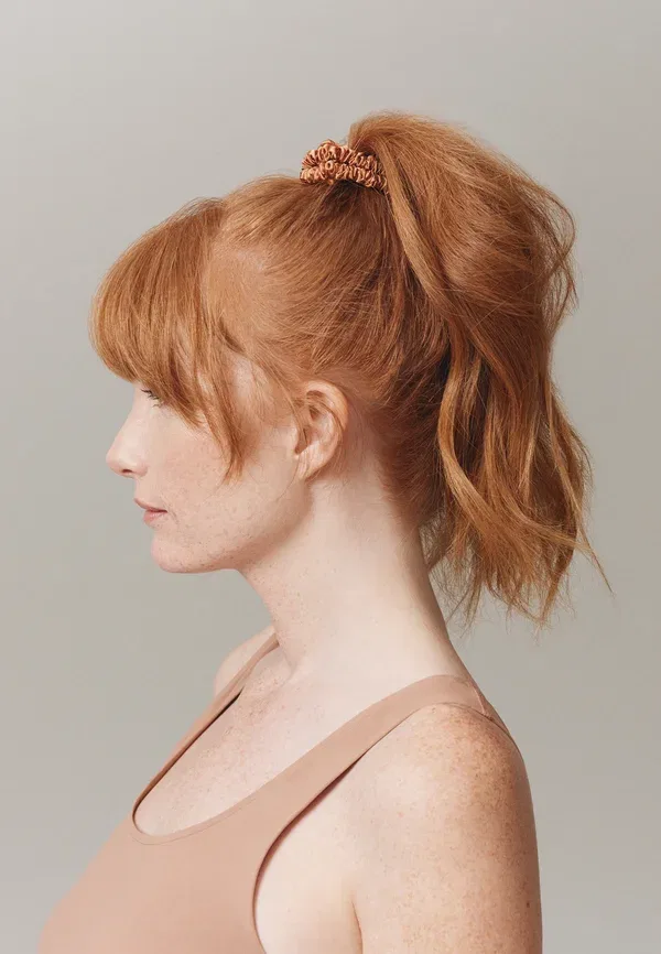 Резинки для волос в комплекте 4 шт, Pure Silk Skinny Scrunchies Slip, Brown — фото 4