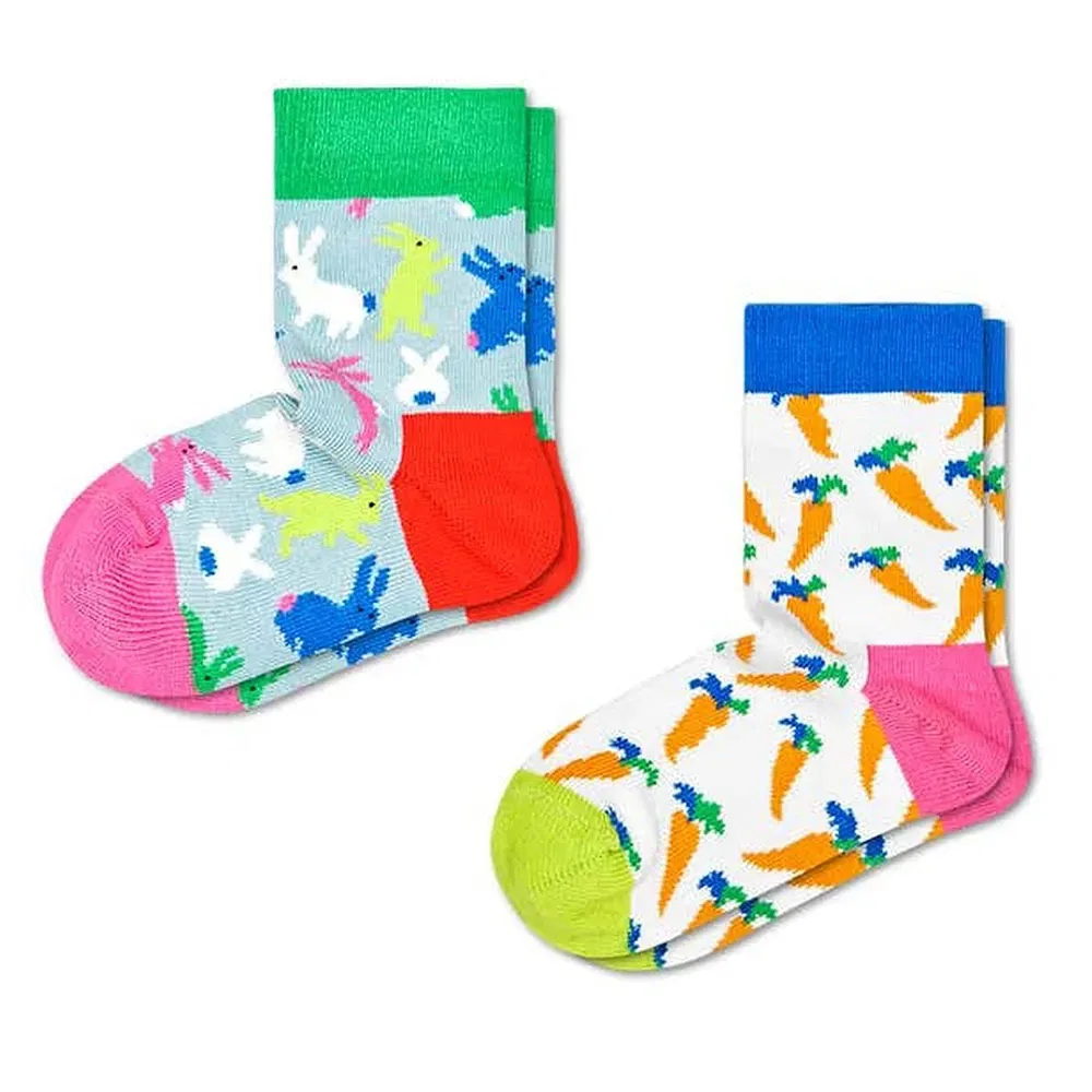 Комплект детских носков Bunny 2 пары Happy Socks, белый