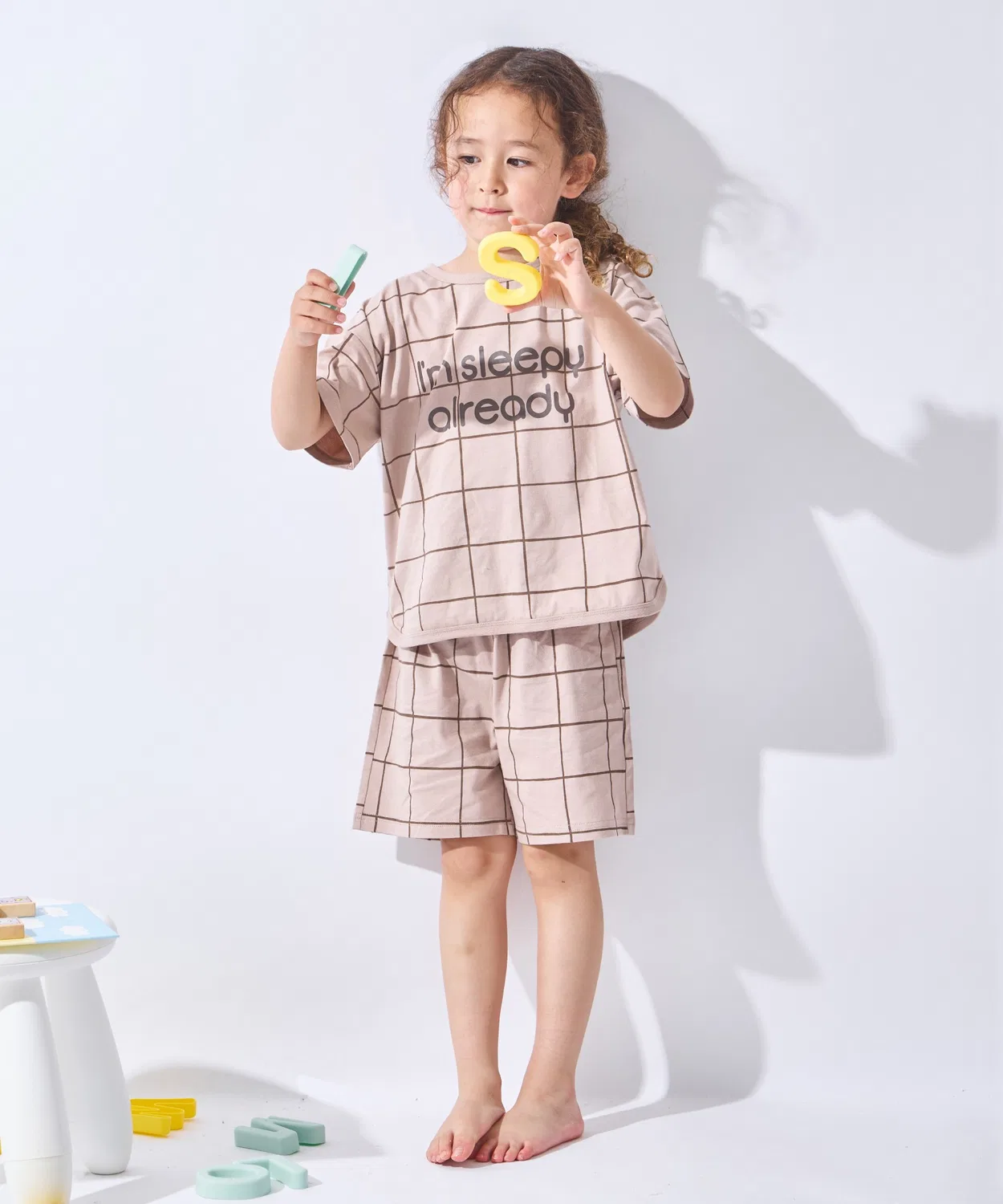 Детский комплект с принтом из хлопка ever closet, Beige — фото 3