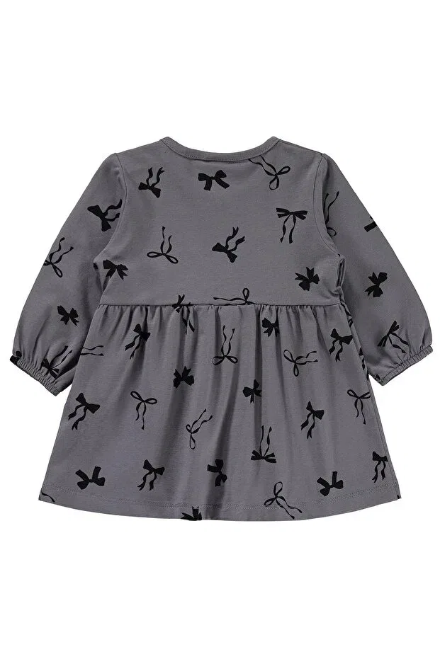 Детское платье для девочек с принтом Mixed Bowknot Print Civil Baby, Dark Gray — фото 2