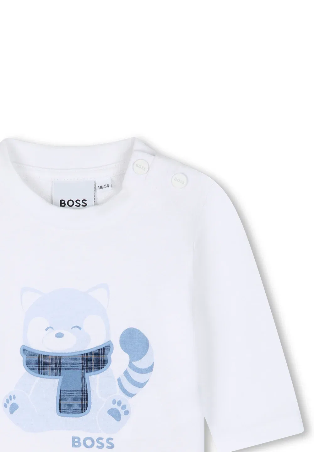 Детская футболка с длинными рукавами - топ с длинными рукавами Boss Kidswear, White — фото 3