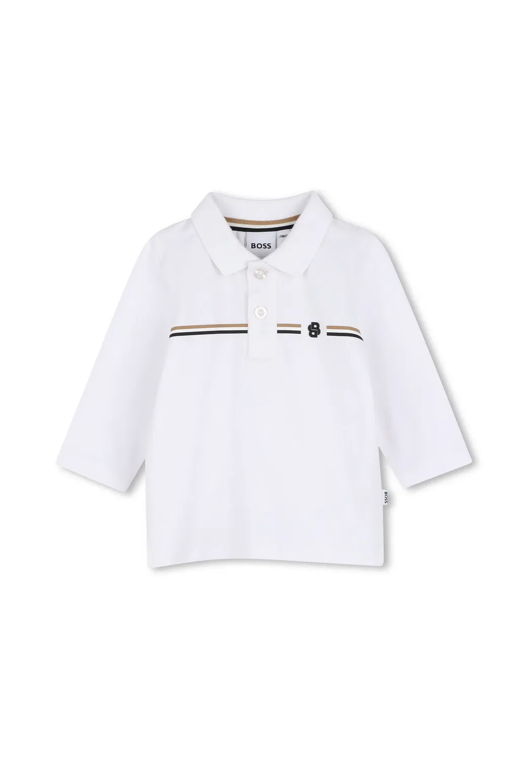 Polo manches longues - рубашка поло Boss Kidswear, Blanc