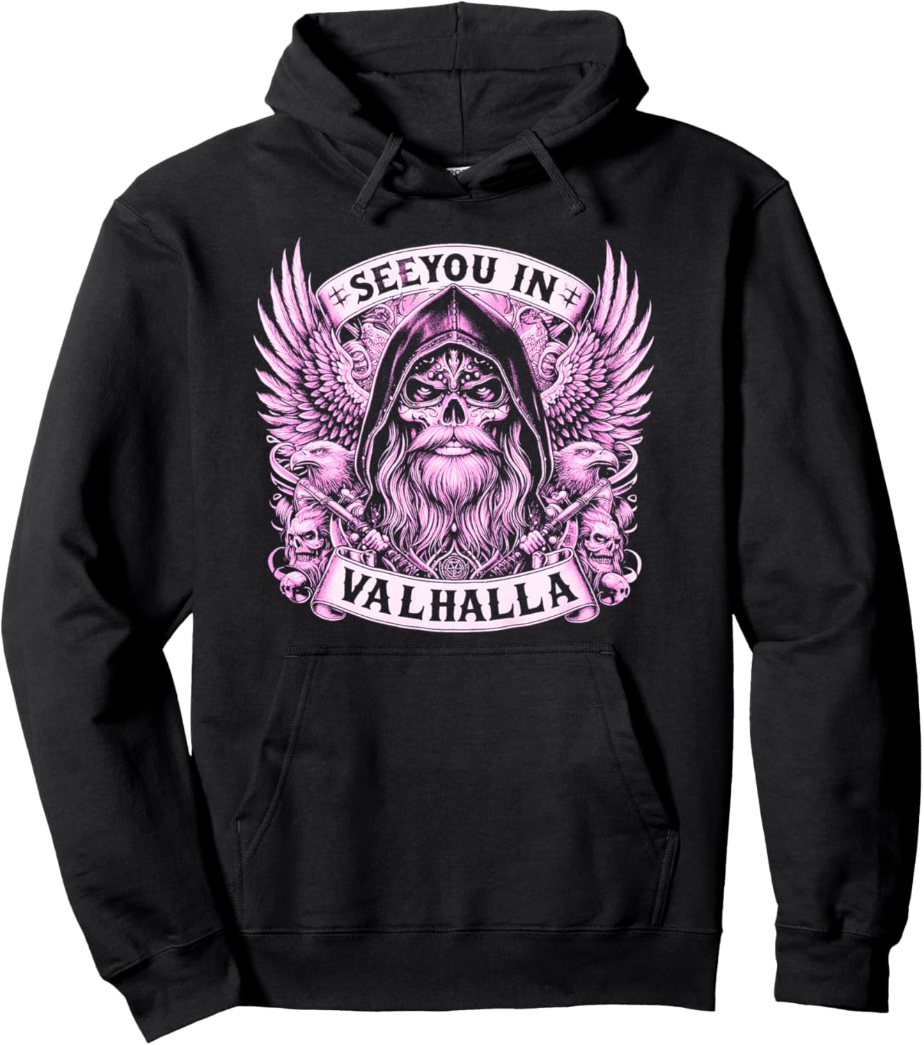 

Толстовка Odin Hoodie See You In Valhalla Vikings Design Wotan Odin, черный