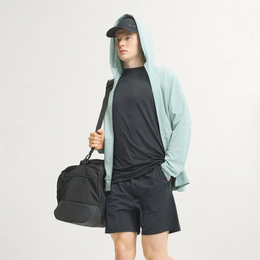 Спортивные шорты ADIDAS PERFORMANCE Regular Workout Pants 'Puremotion' черного цвета — фото 4