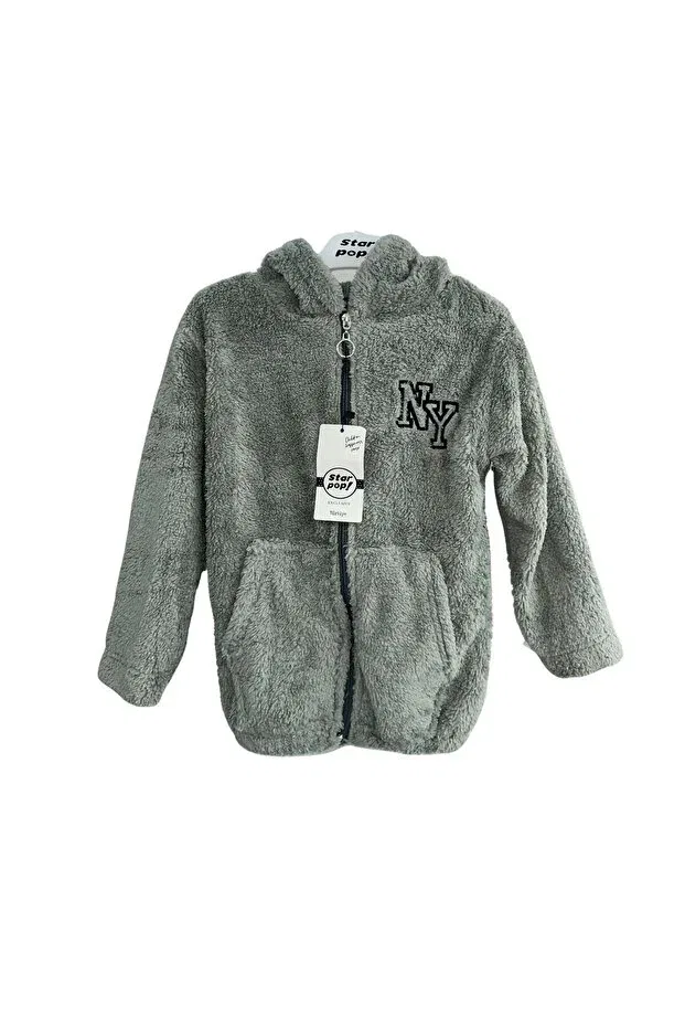 Детский кардиган с длинным рукавом Star Pop, Gray Embroidery