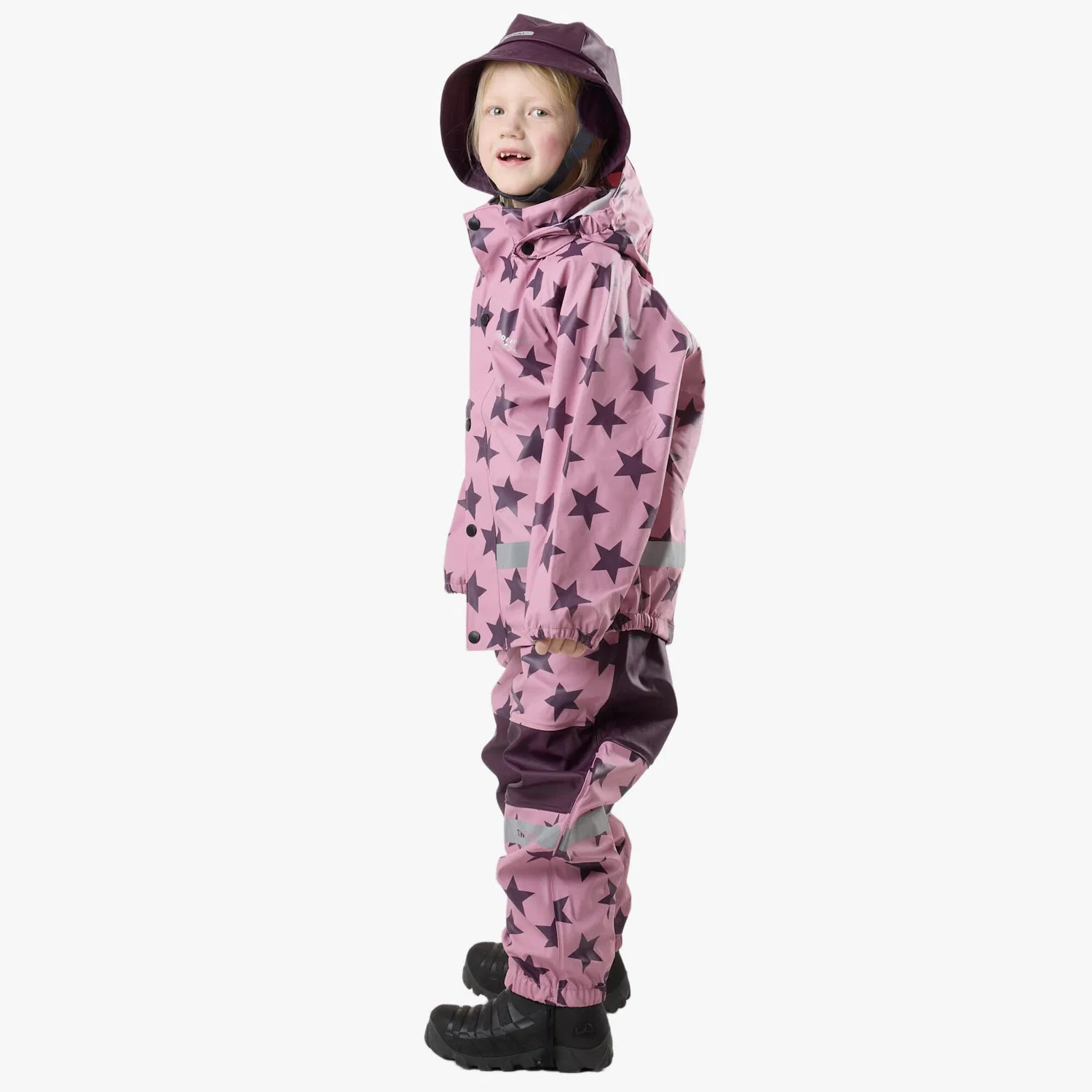 Детский дождевик-комбинезон Drop Rain Set JR, Swedemount, Hellrosa Dunkelviolett — фото 4