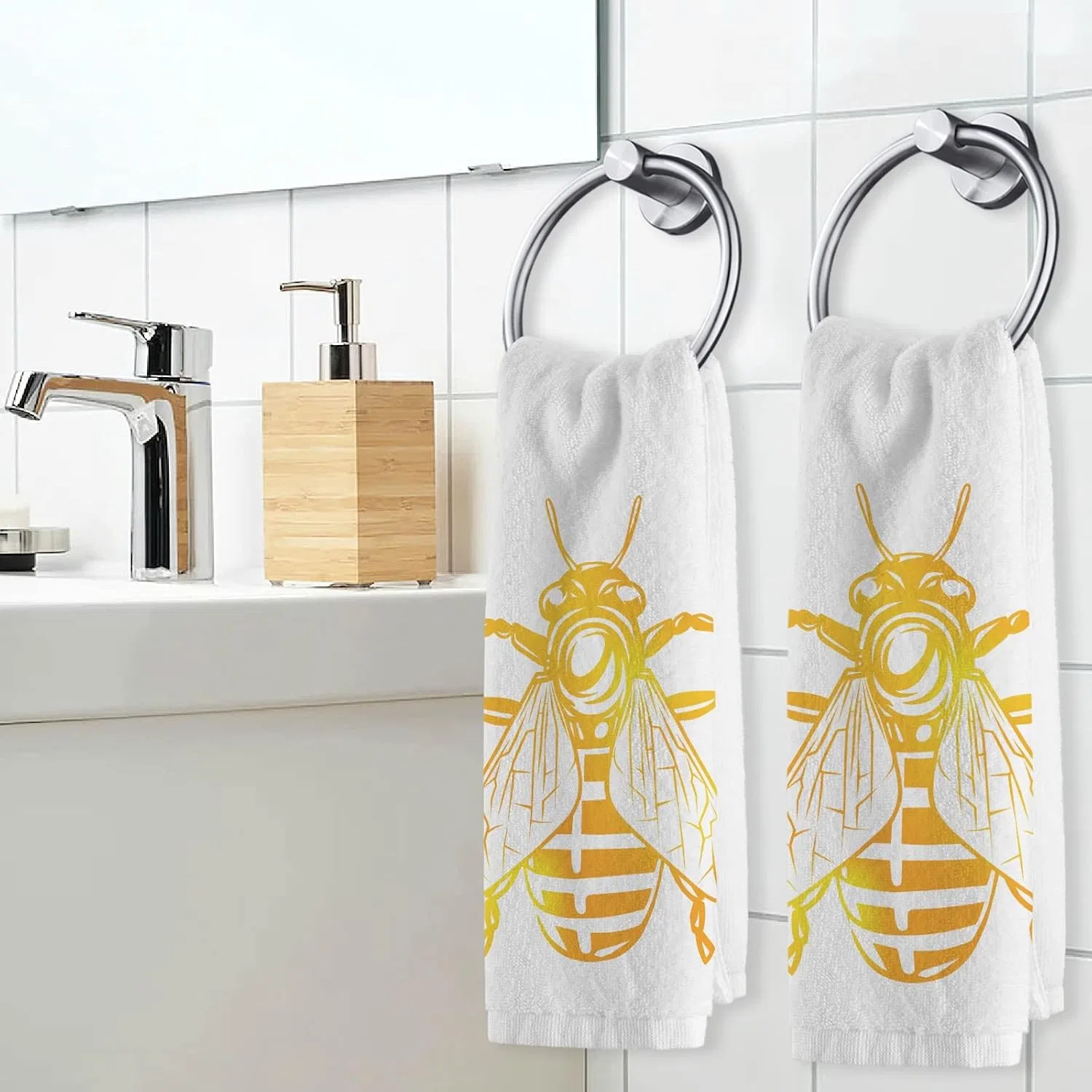 Полотенца Naanle King Bee Honey, 2 шт, 40,6x76,2 см, Белый — фото 4