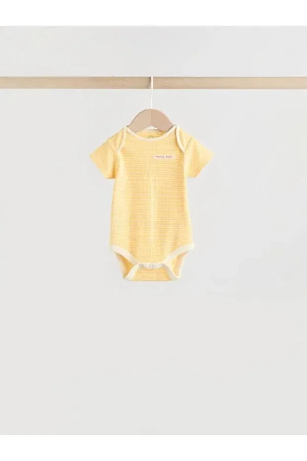 Детское боди-комбинезон с коротким рукавом с принтом Next Baby, Yellow — фото 3