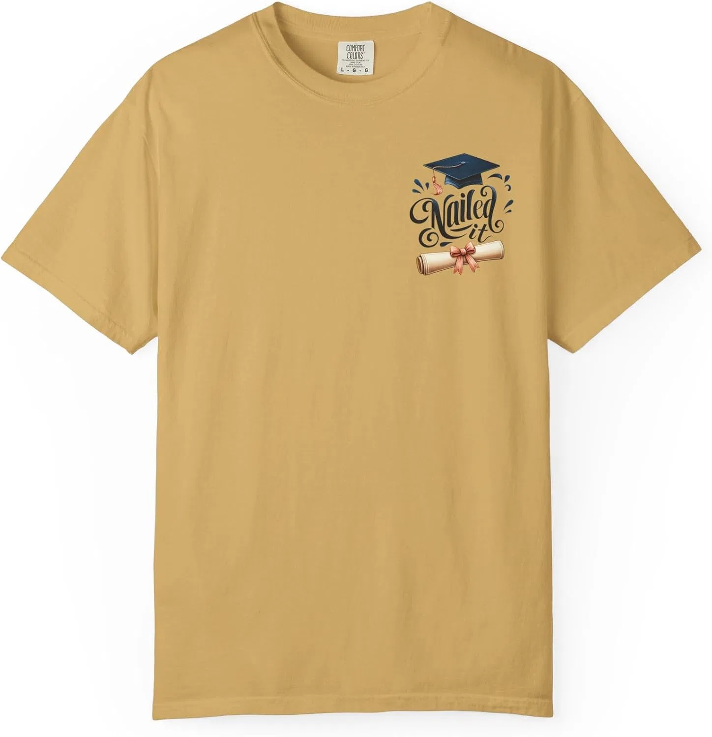 Футболка с надписью Nailed It Comfort Colors, Mustard