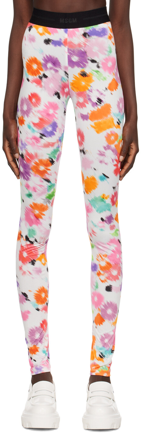 

Леггинсы с белым цветком MSGM