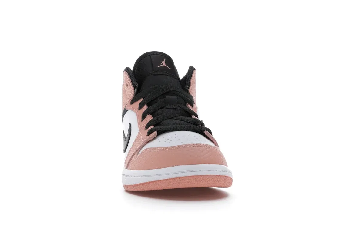 Детские кроссовки с высоким верхом Jordan 1 Mid, Pink Quartz/Dark Smoke Grey-White — фото 2