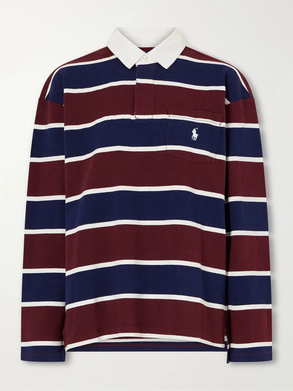 Рубашка-поло из хлопкового вельвета в полоску с вышитым логотипом Polo Ralph Lauren, мультиколор